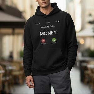 SHEIN Men’s Graphic Hoodie in Black, Medium